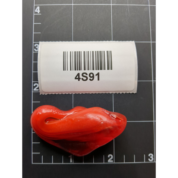 Red Swirl Art Glass Pocket Stone Tumbled Cullet Heart Stone Sorcerers Stone 4S91 - Picture 7 of 7